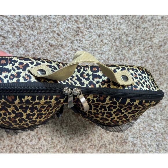 Jackie's Collection Hardshell Bra Bag/Purse; Cheetah Print; Cosmetic; NWOT - Picture 5 of 9